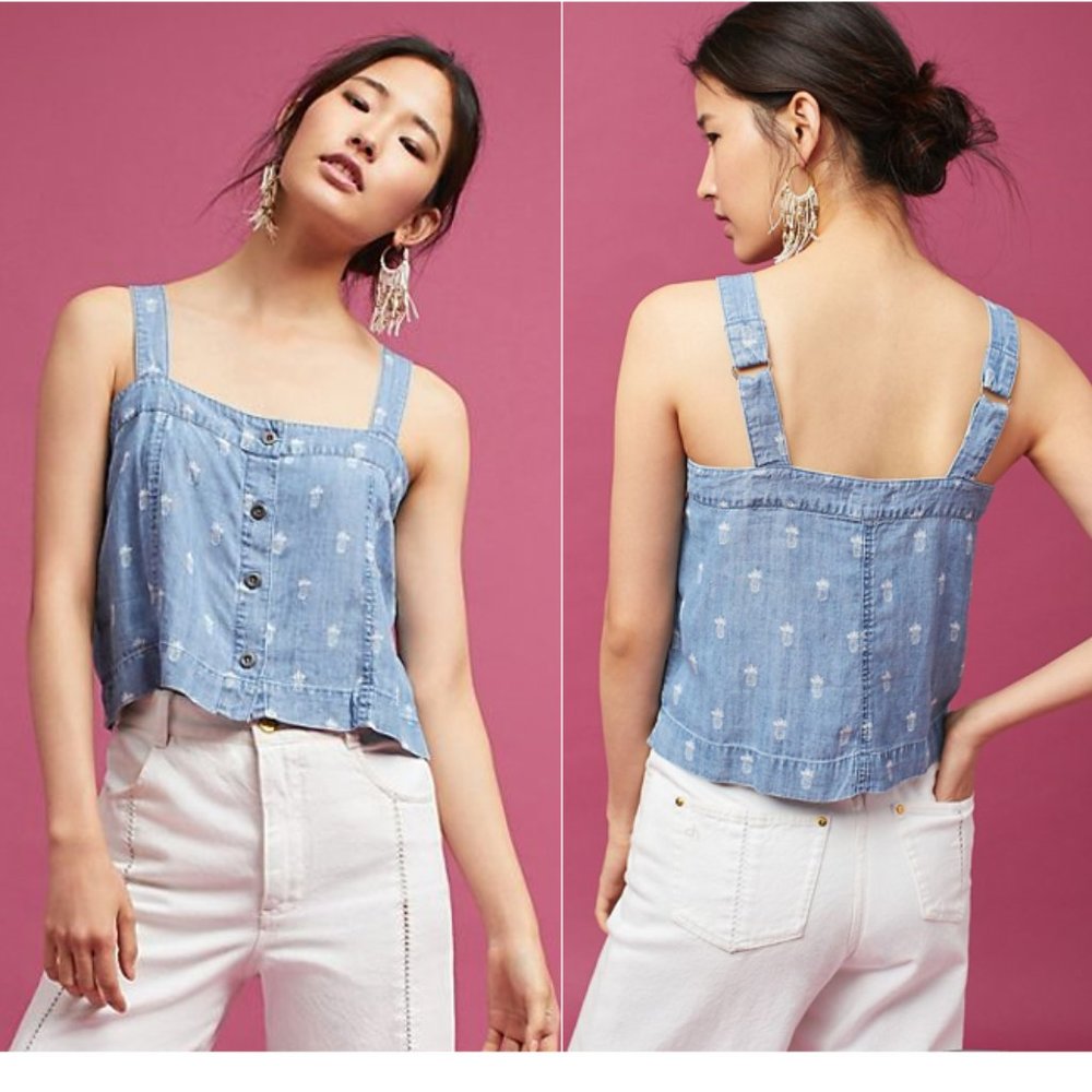Rails Chambray Button Front Top